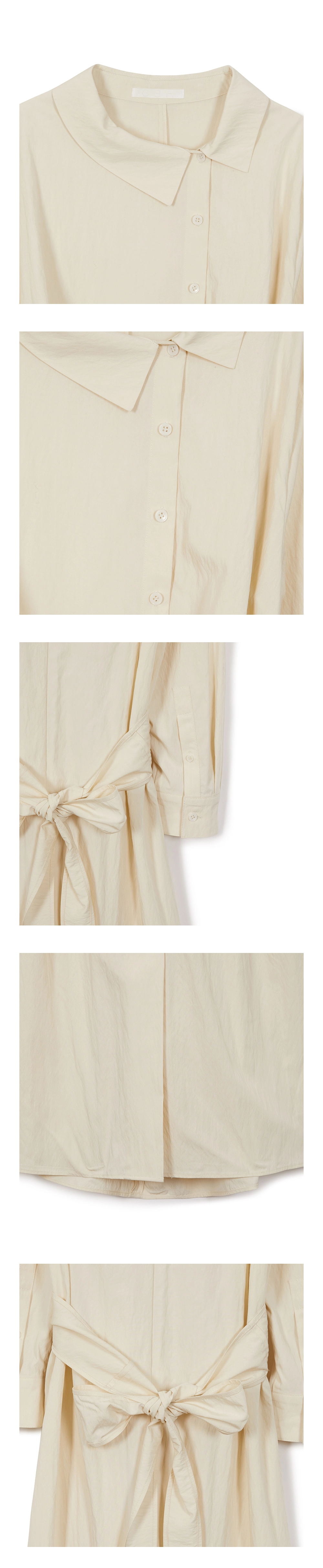 24SP TWISTED SHIRTS DRESS / LIGHT BEIGE