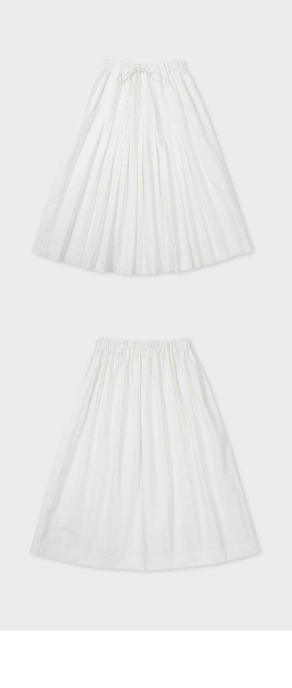 24SP PLEATS GATHERING SKIRT / WHITE
