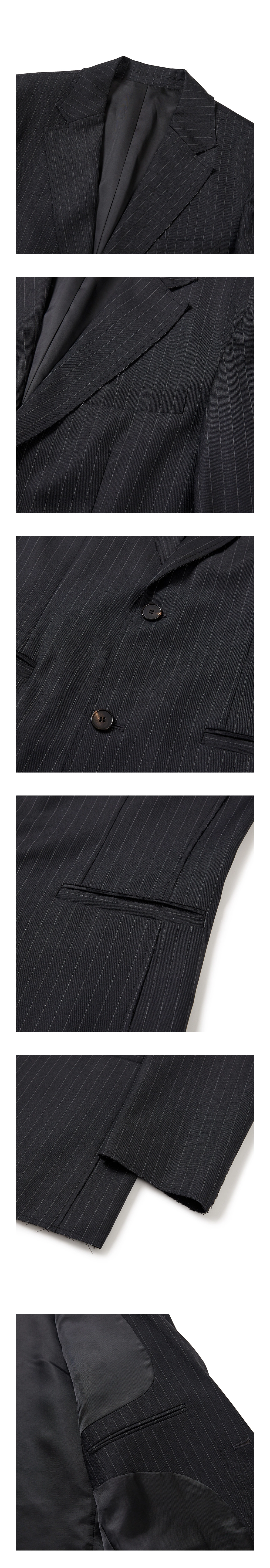 24SP PIN STRIPE RAW CUT JACKET / STRIPE