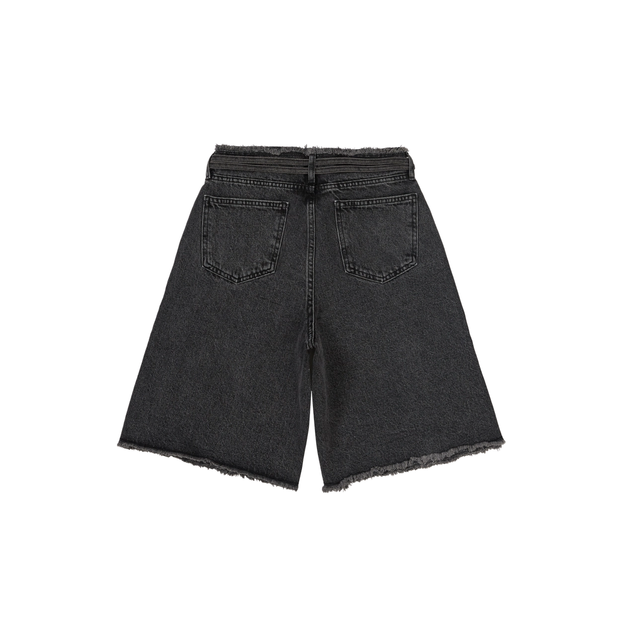24SU BELT POINT DENIM SHORTS / DARK GREY