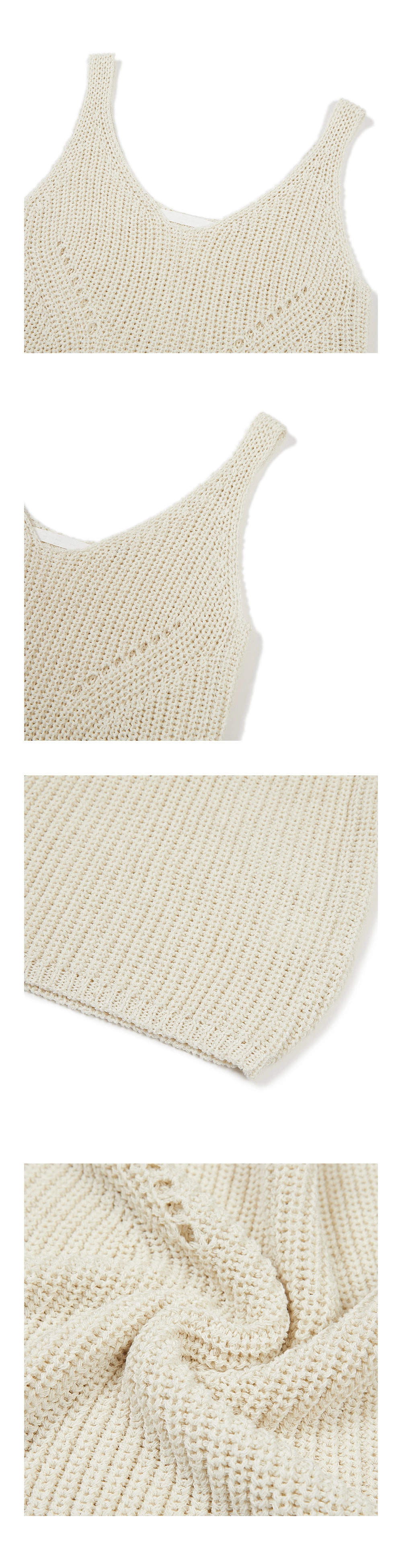 23SU V-NECK SLEEVELESS KNIT / ECRU