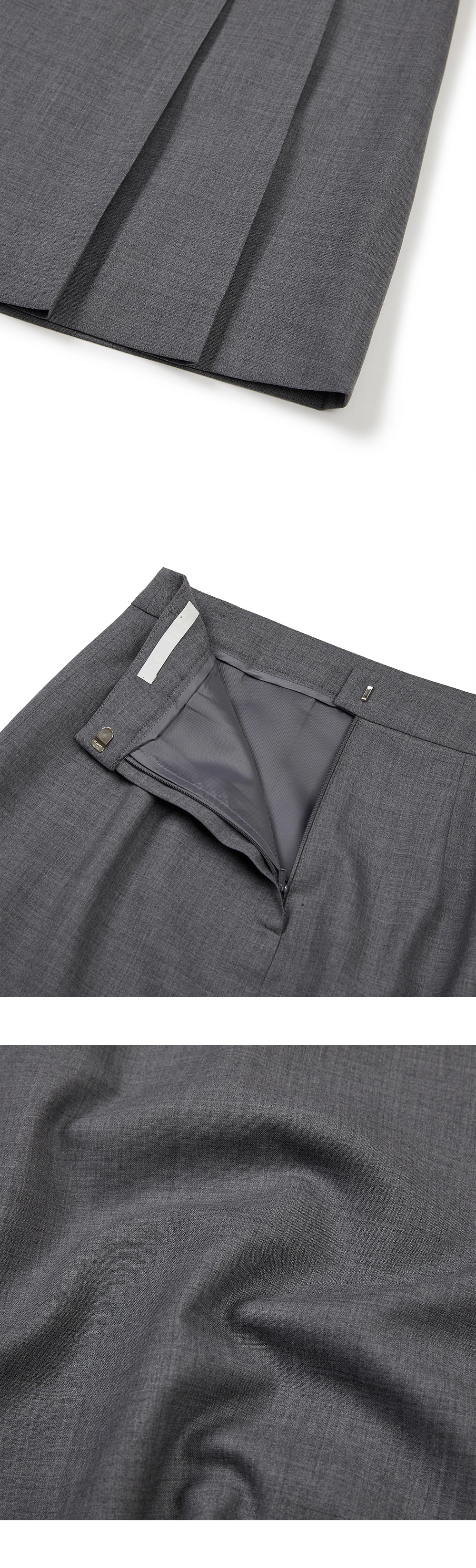 23SP WOOL PLEATED MINI SKIRT / GREY