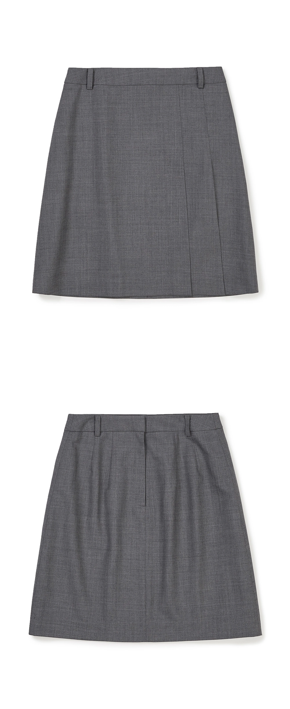 23SP WOOL PLEATED MINI SKIRT / GREY