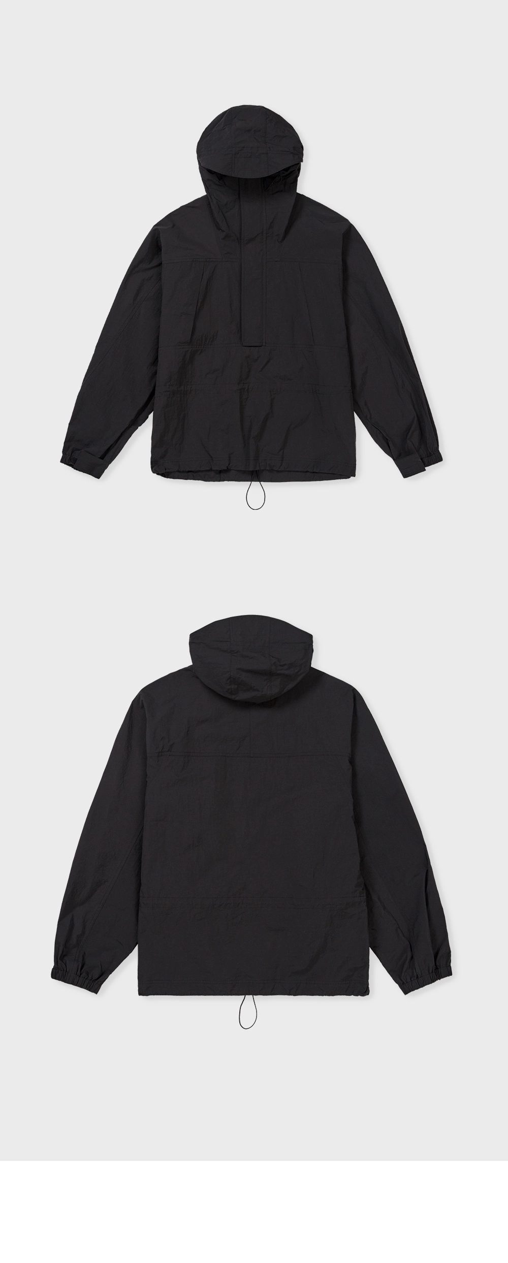 24SP HALF ZIP UP ANORAK / BLACK