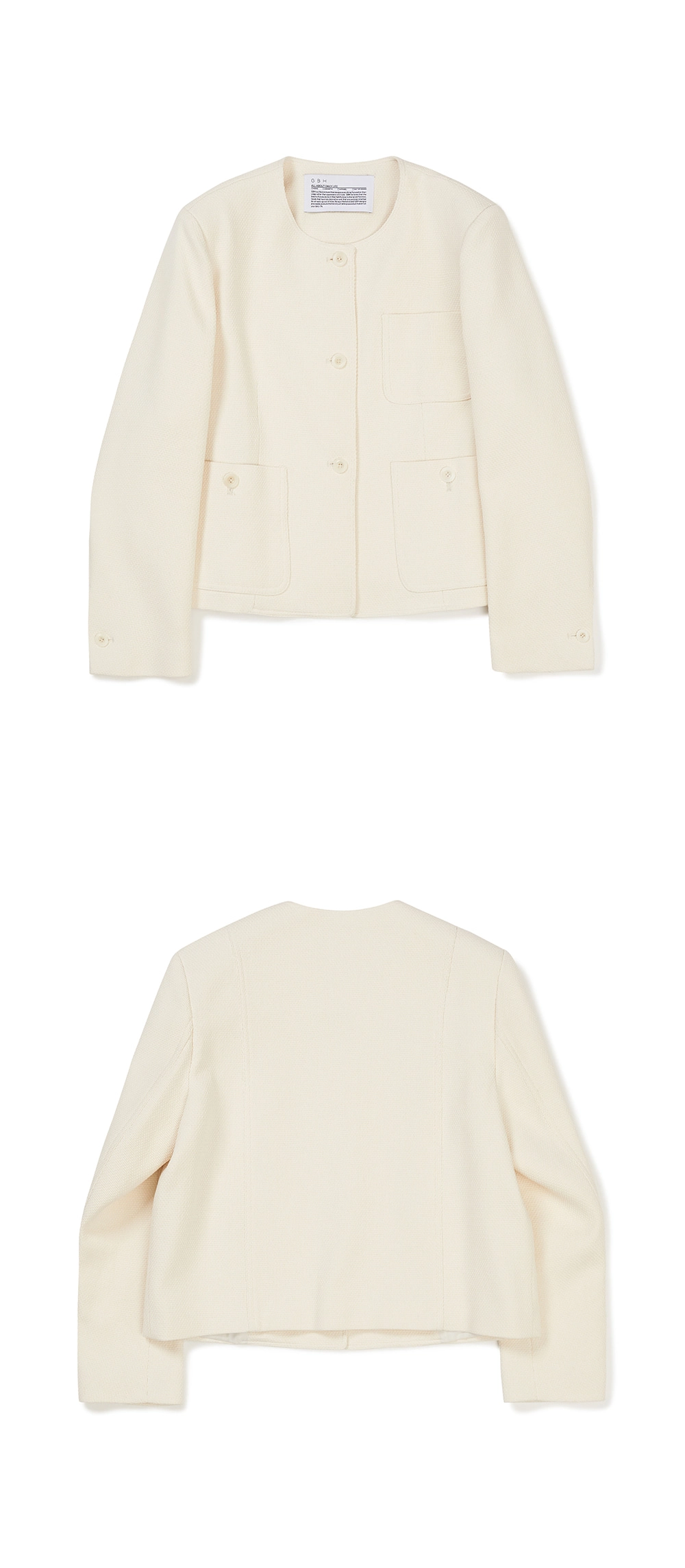 23SP COTTON TWEED JACKET / ECRU