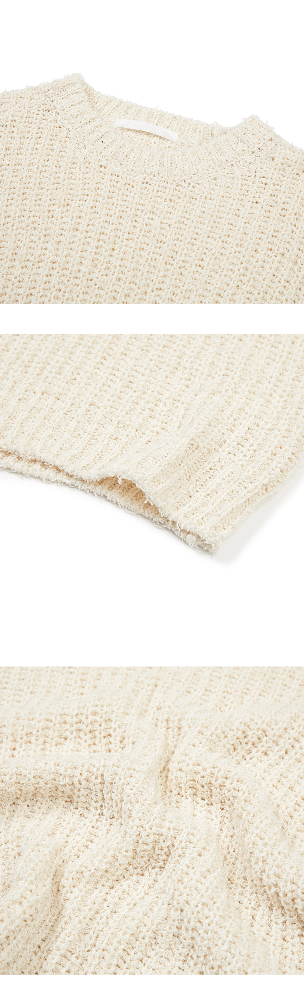 23SP TAIL YARN HALF SLEEVE KNIT / ECRU