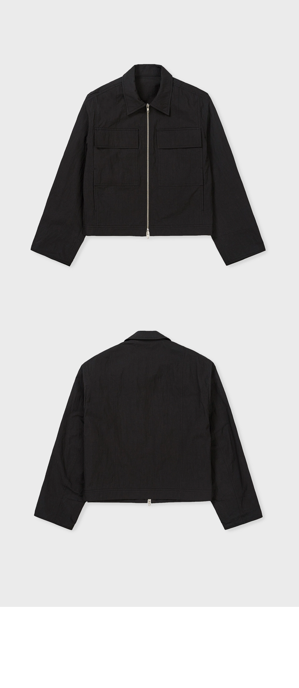 24SP POCKET ZIP-UP JUMPER / BLACK