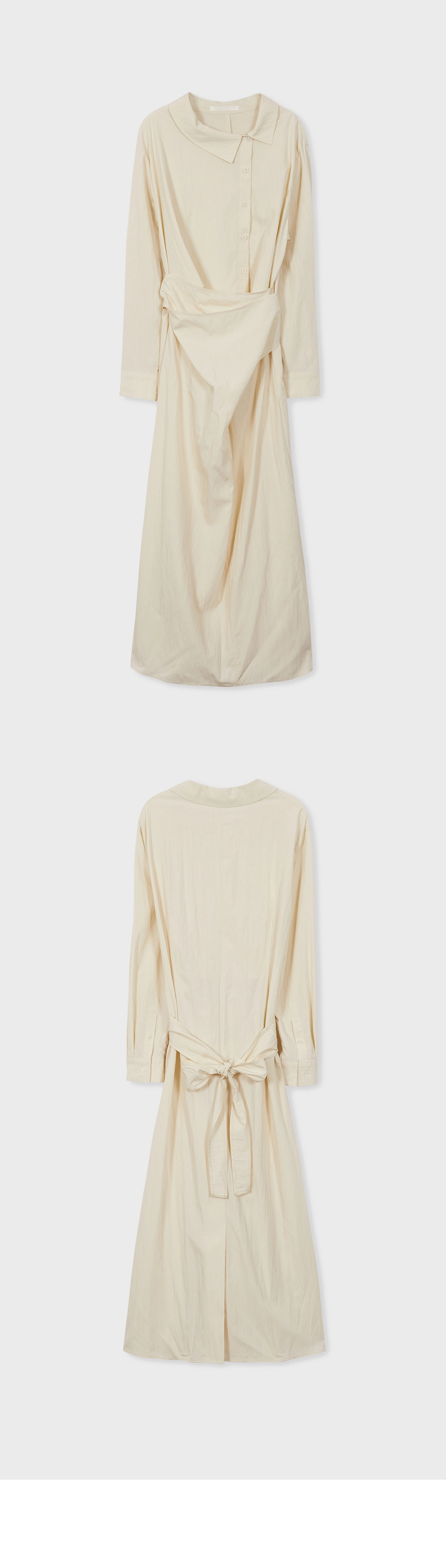 24SP TWISTED SHIRTS DRESS / LIGHT BEIGE