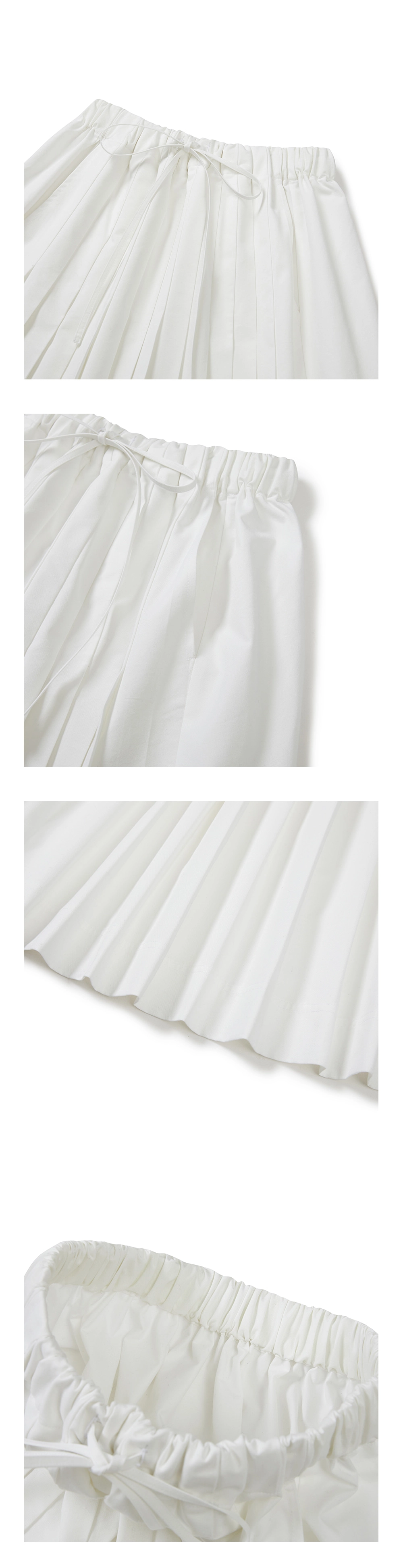 24SP PLEATS GATHERING SKIRT / WHITE