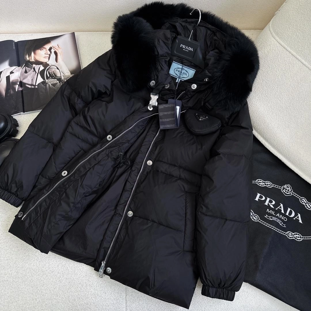 퍼 트림 후드 숏 다운 재킷