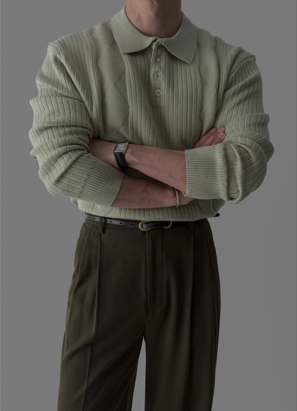 긴팔 티셔츠 모델 착용 이미지-S497L27