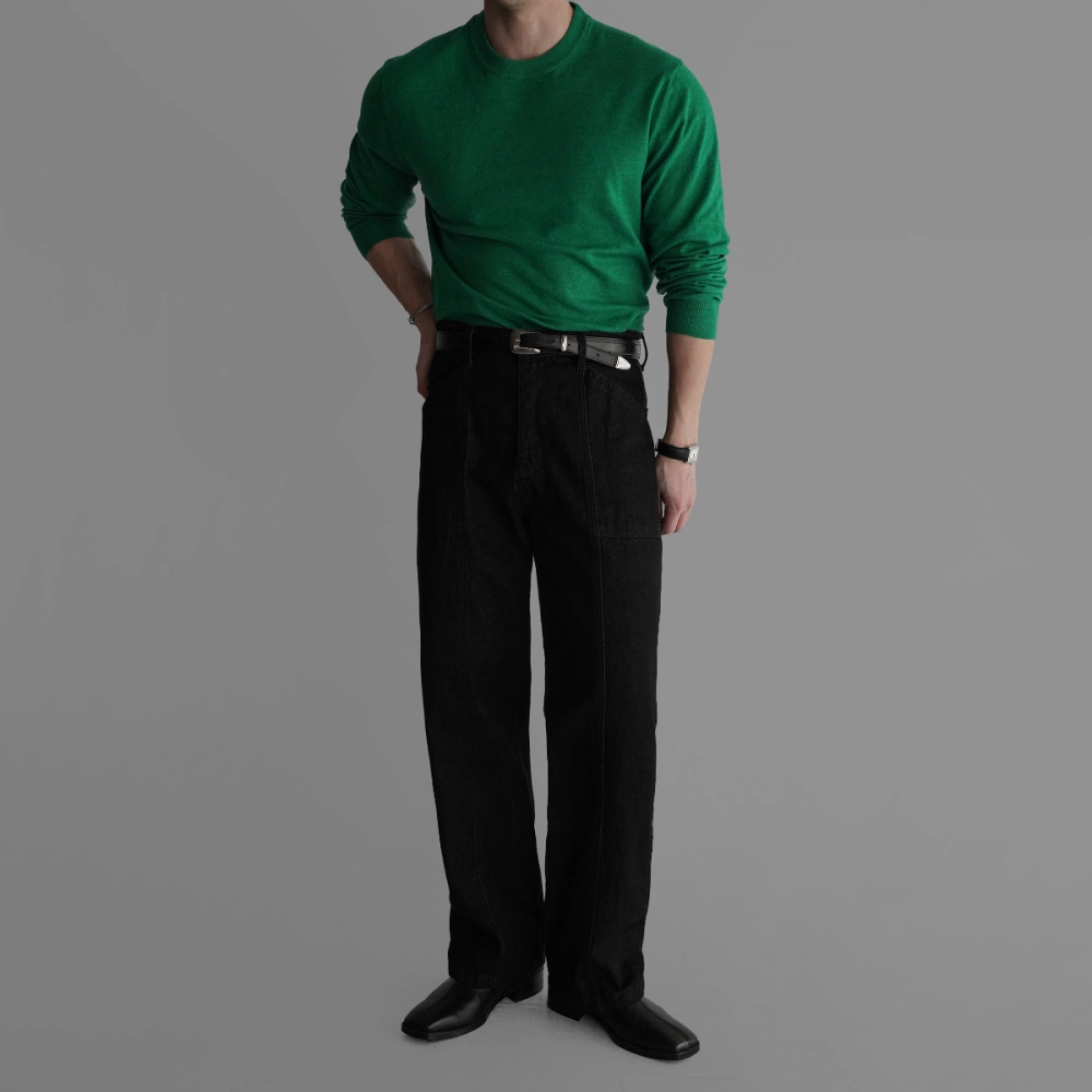 긴팔 티셔츠 모델 착용 이미지-S414L81