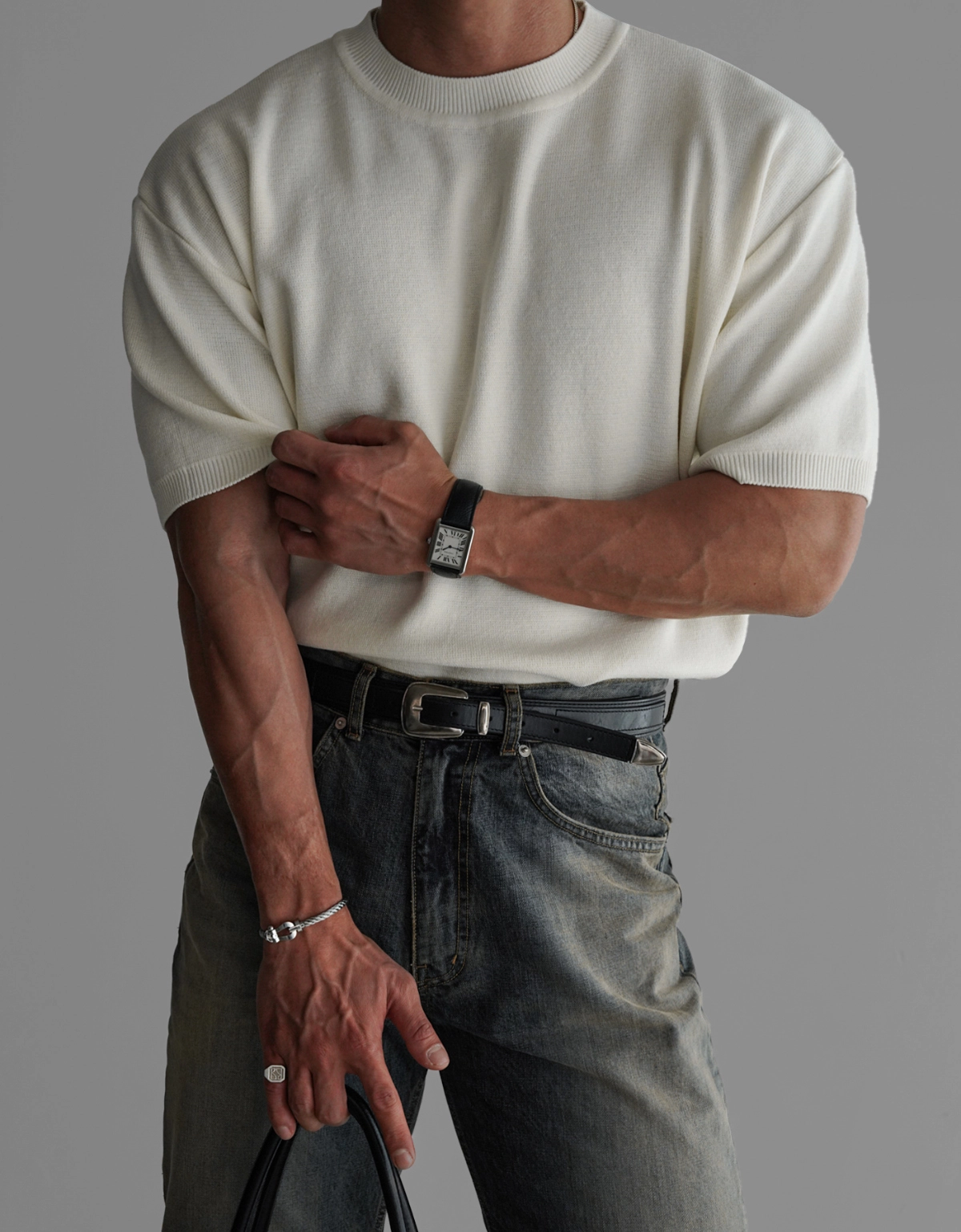 반팔 티셔츠 모델 착용 이미지-S462L13