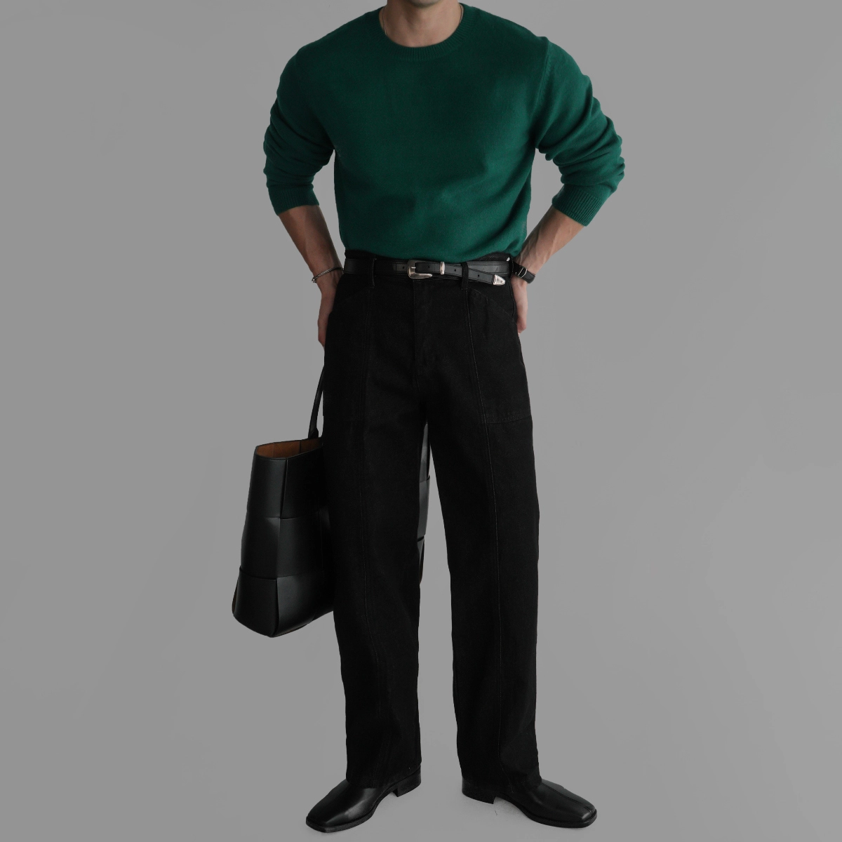 긴팔 티셔츠 모델 착용 이미지-S406L88