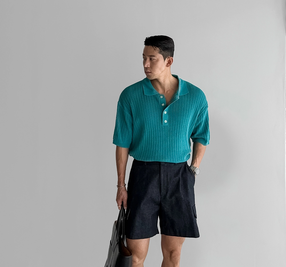 반팔 티셔츠 모델 착용 이미지-S542L40