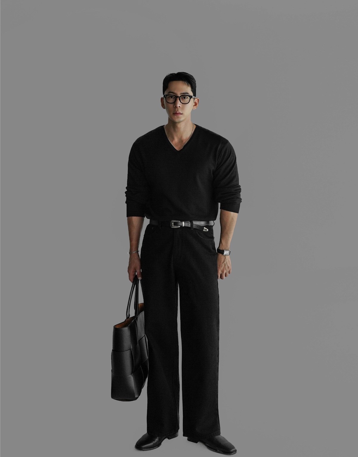 긴팔 티셔츠 모델 착용 이미지-S464L6