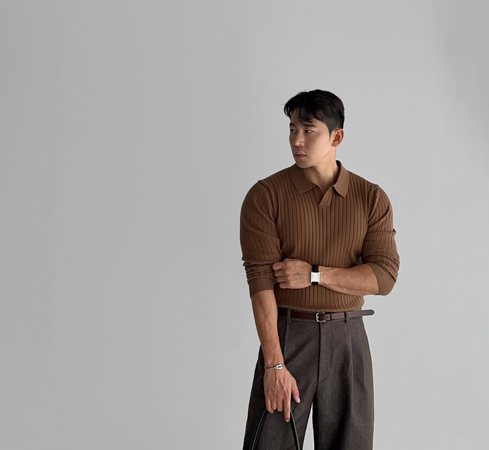 긴팔 티셔츠 모델 착용 이미지-S643L39