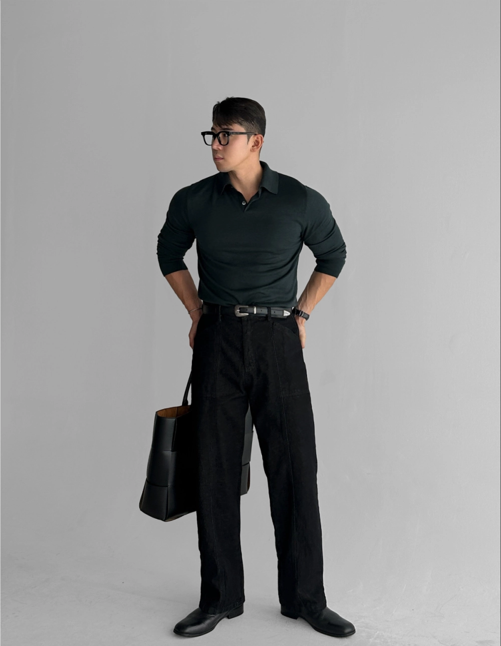 긴팔 티셔츠 모델 착용 이미지-S44L19