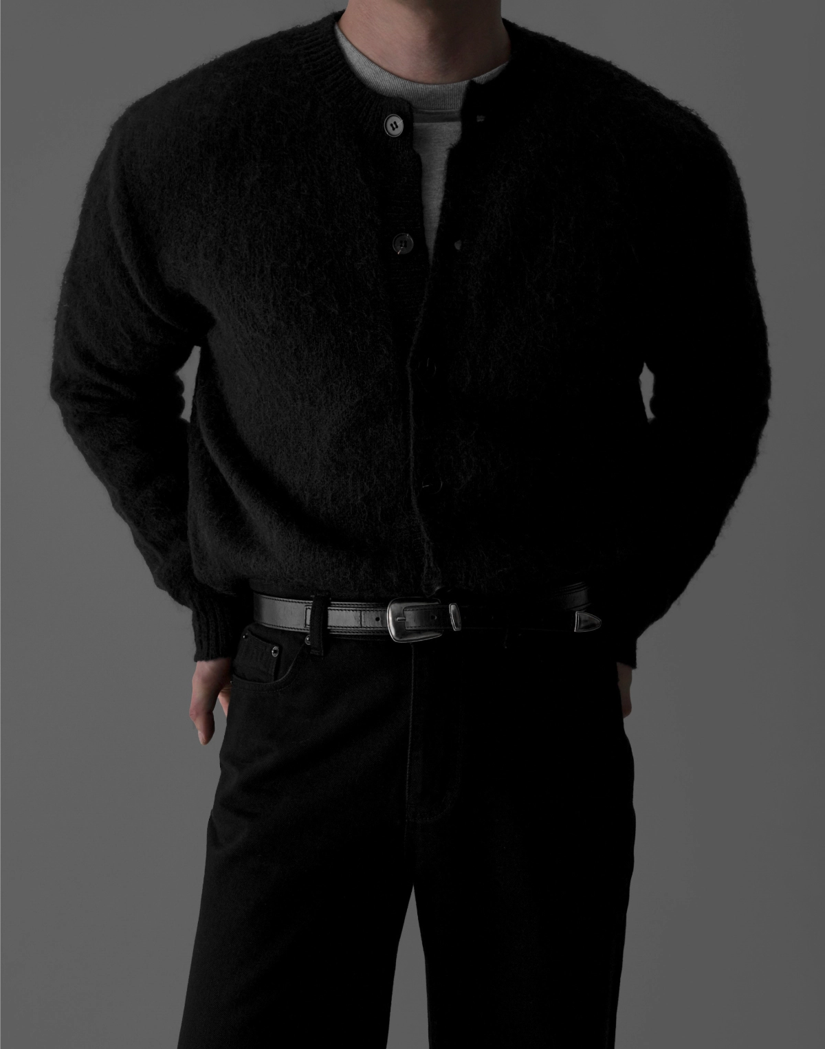 카디건 모델 착용 이미지-S409L10
