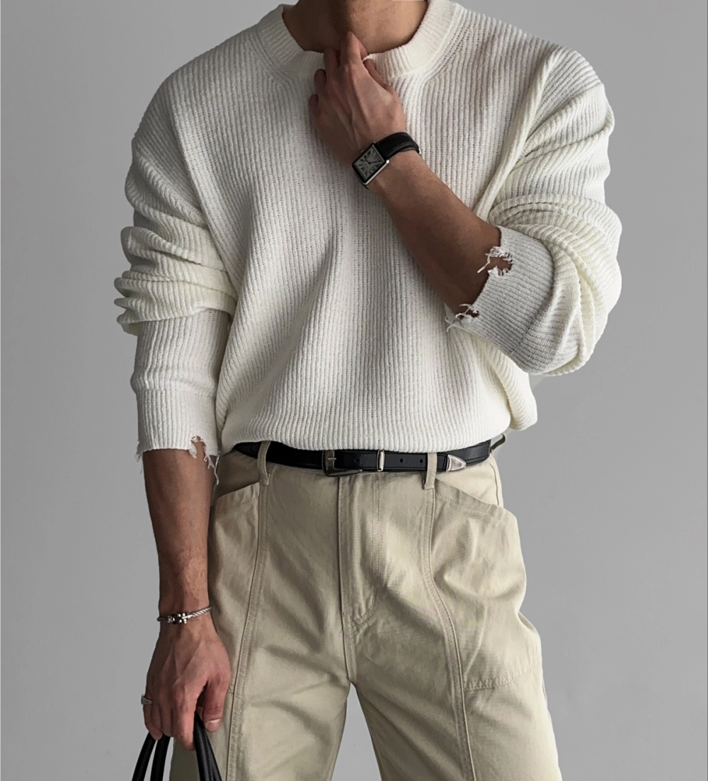 긴팔 티셔츠 모델 착용 이미지-S237L20