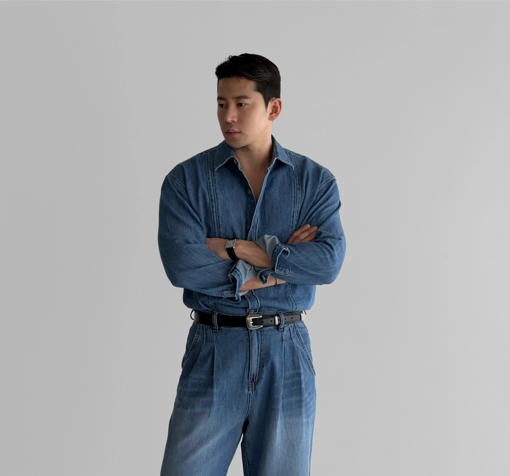 멜빵 스커트/바지 모델 착용 이미지-S841L17