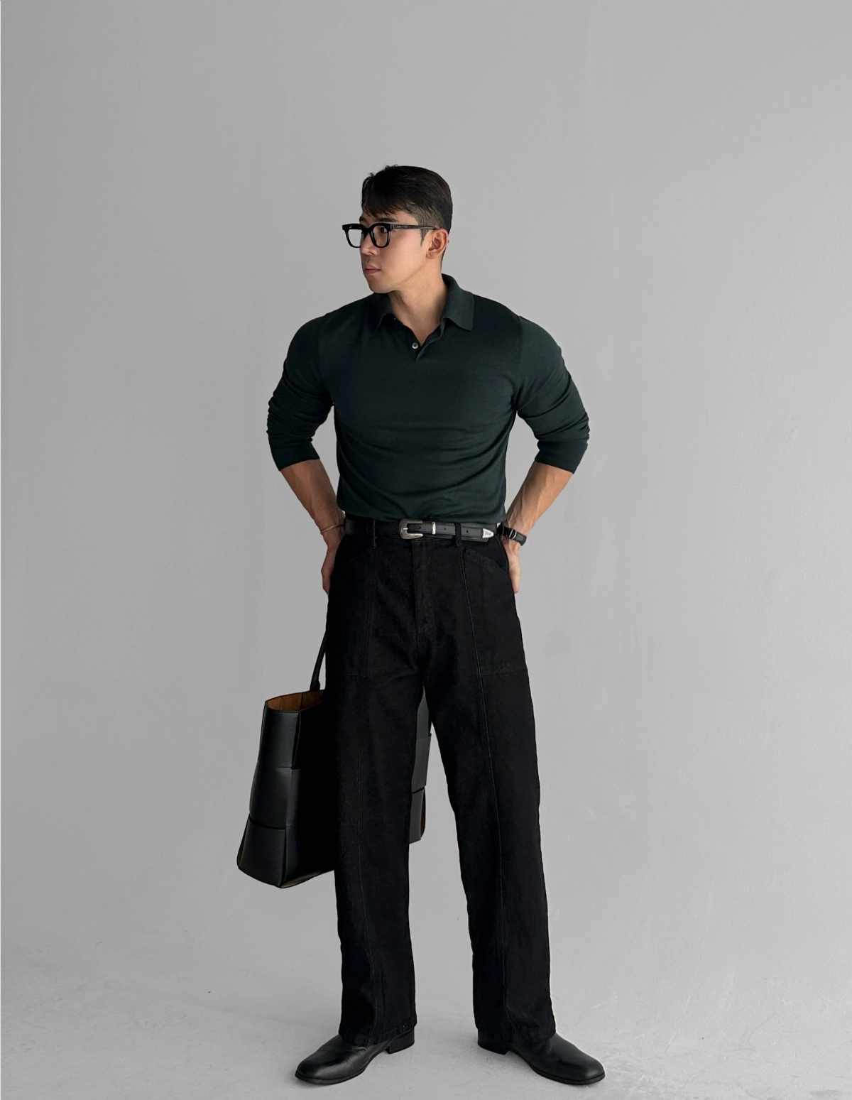 긴팔 티셔츠 모델 착용 이미지-S44L19