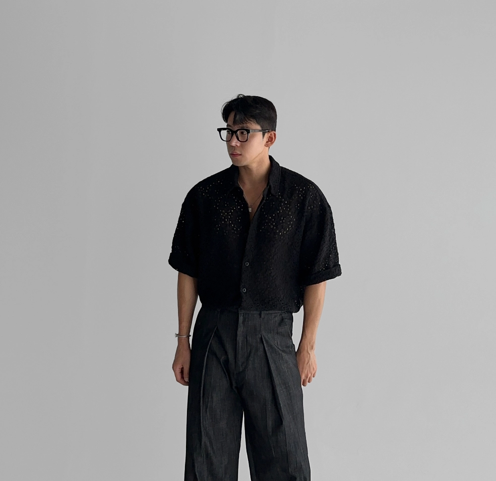 블라우스 모델 착용 이미지-S578L6