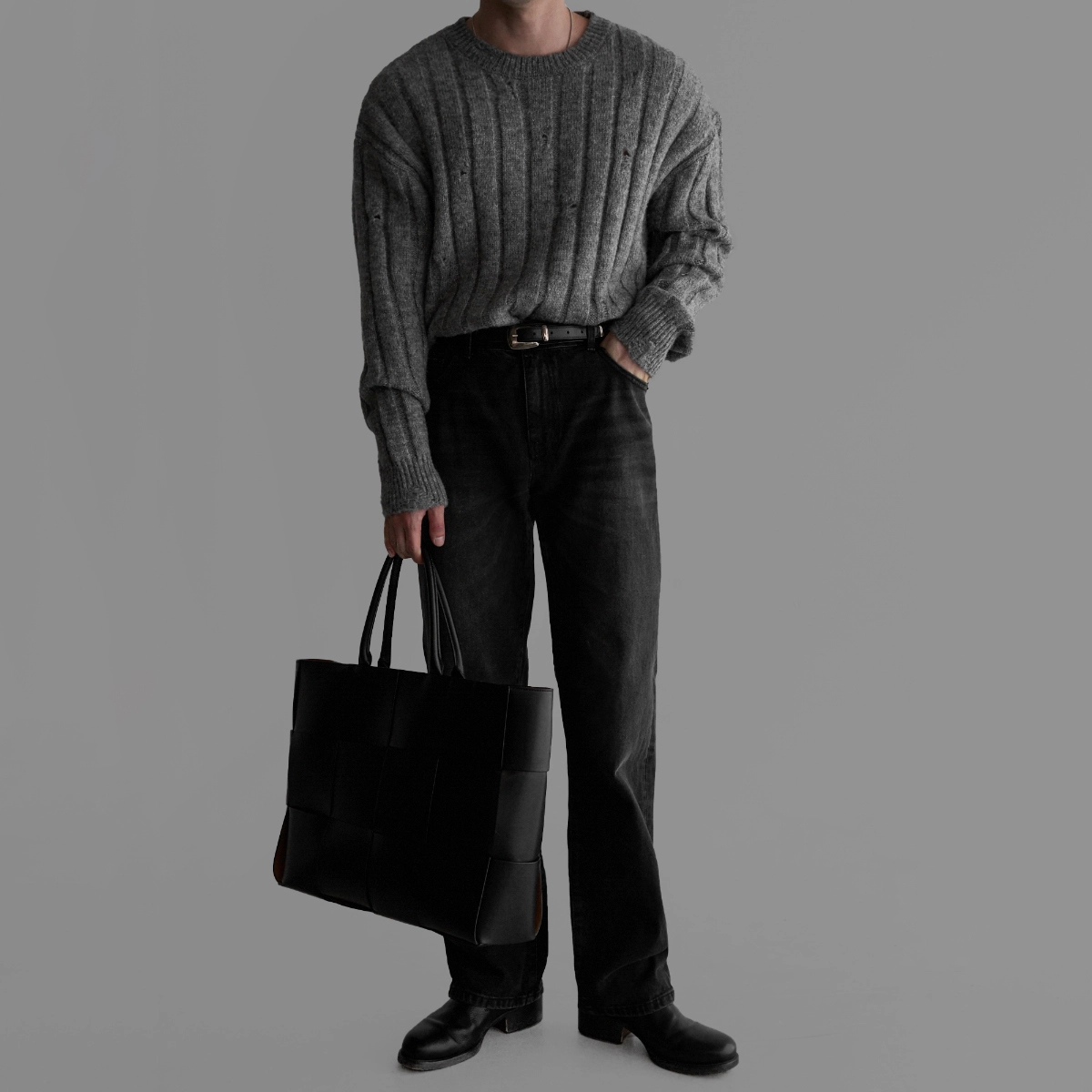 긴팔 티셔츠 모델 착용 이미지-S462L23