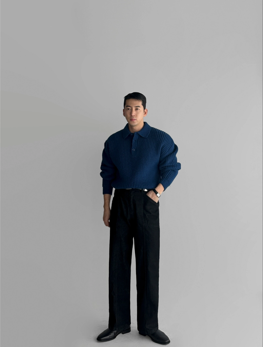 긴팔 티셔츠 모델 착용 이미지-S147L25