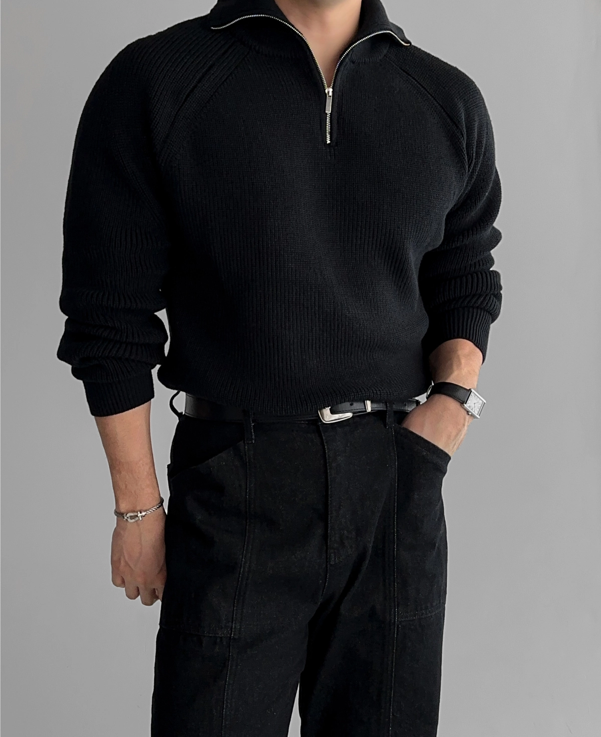 긴팔 티셔츠 모델 착용 이미지-S173L28