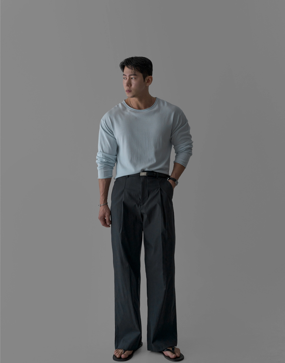 바지 모델 착용 이미지-S425L15