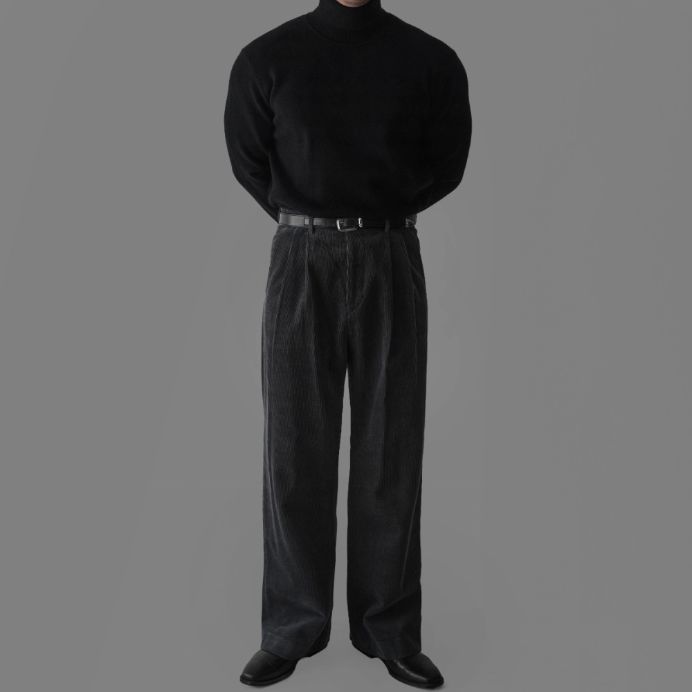 멜빵 스커트/바지 차콜 색상 이미지-S80L24