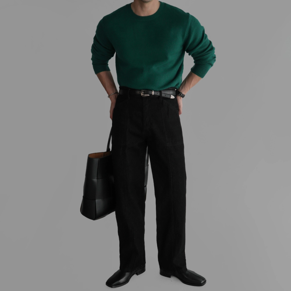 긴팔 티셔츠 모델 착용 이미지-S406L88