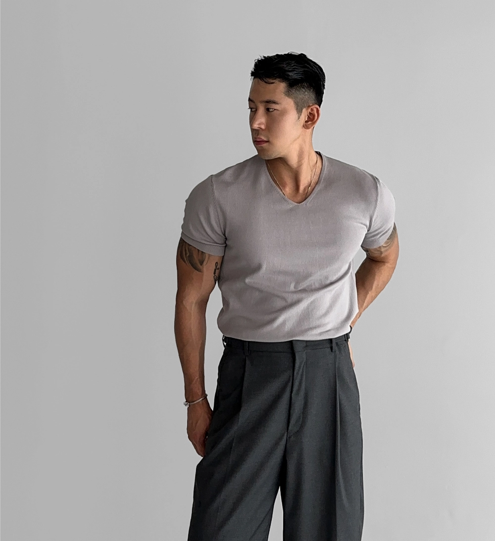 반팔 티셔츠 모델 착용 이미지-S439L38