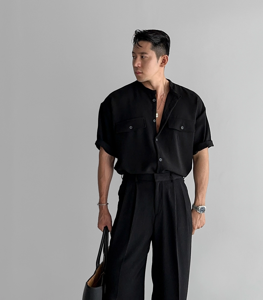 반팔 티셔츠 모델 착용 이미지-S428L16