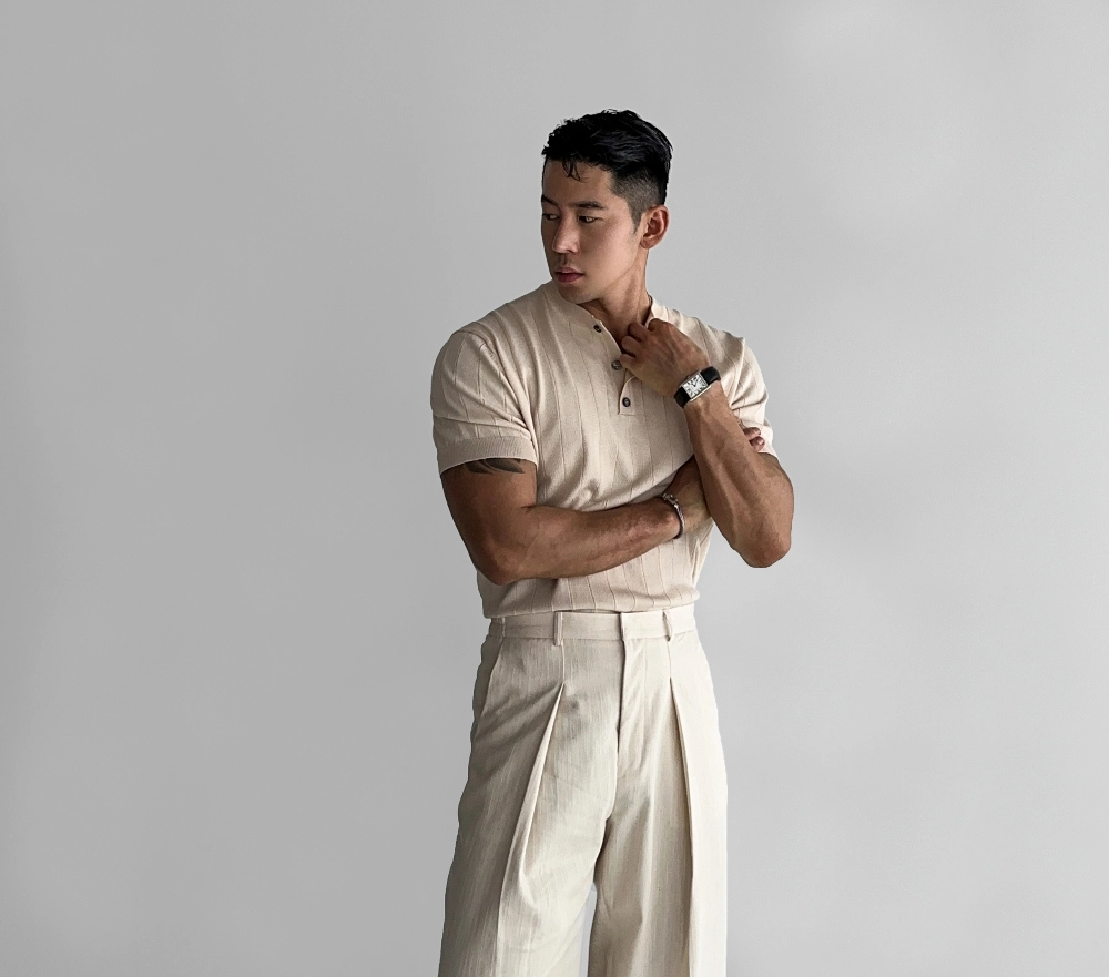 반팔 티셔츠 모델 착용 이미지-S459L45