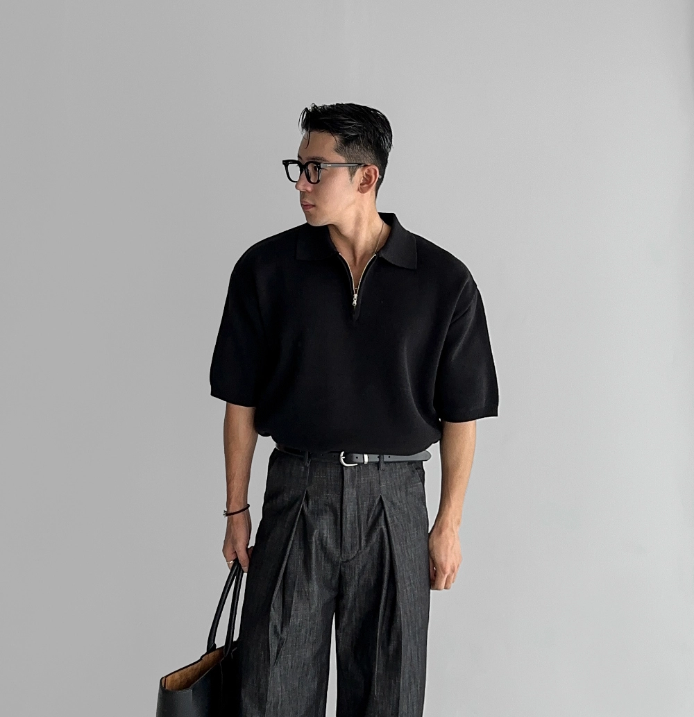 반팔 티셔츠 모델 착용 이미지-S593L22