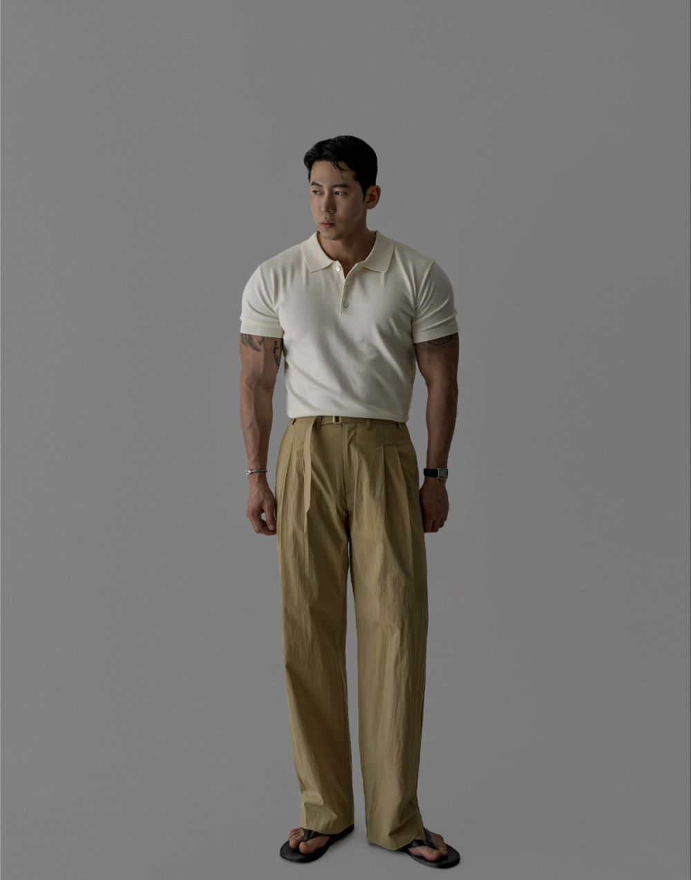 반팔 티셔츠 모델 착용 이미지-S265L38