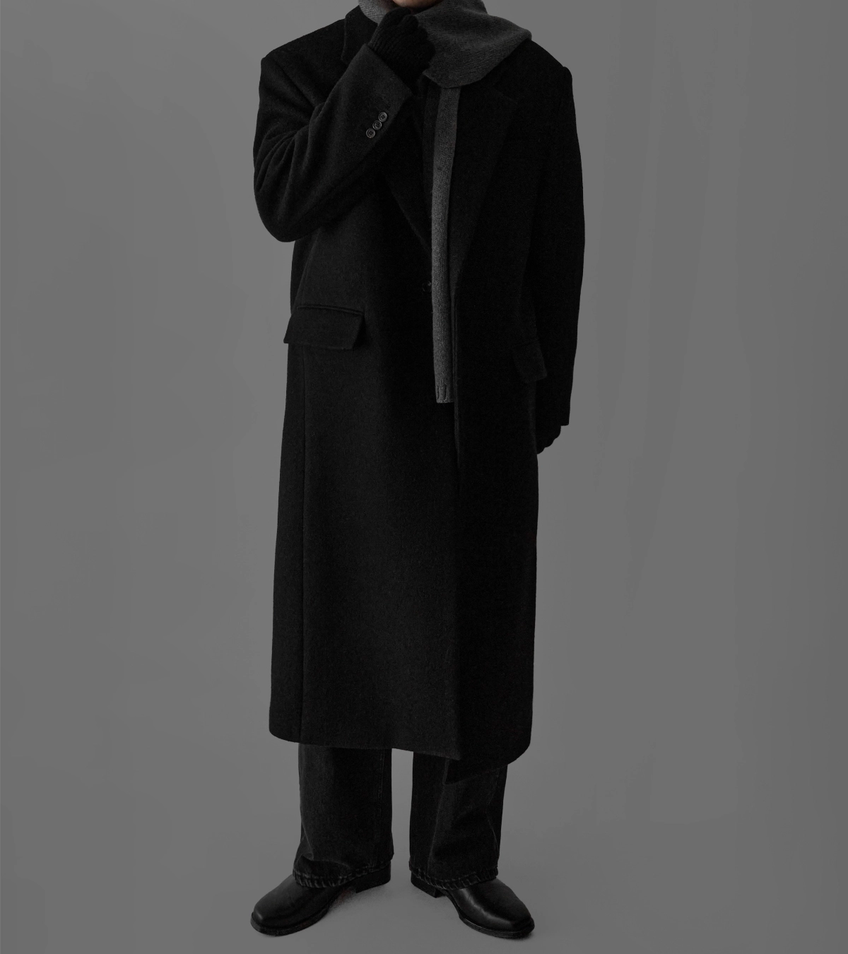 코트 모델 착용 이미지-S456L12