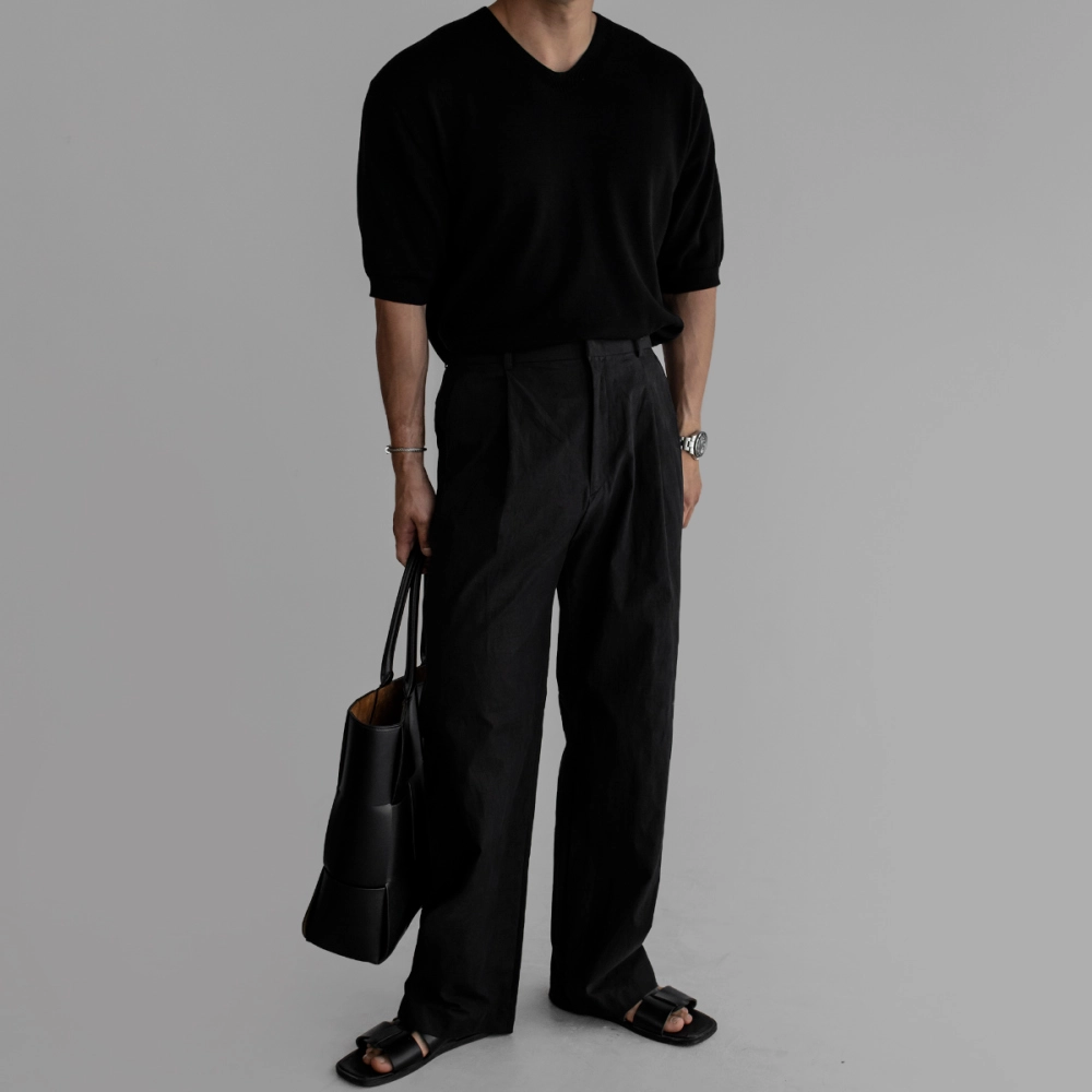 반팔 티셔츠 모델 착용 이미지-S349L14