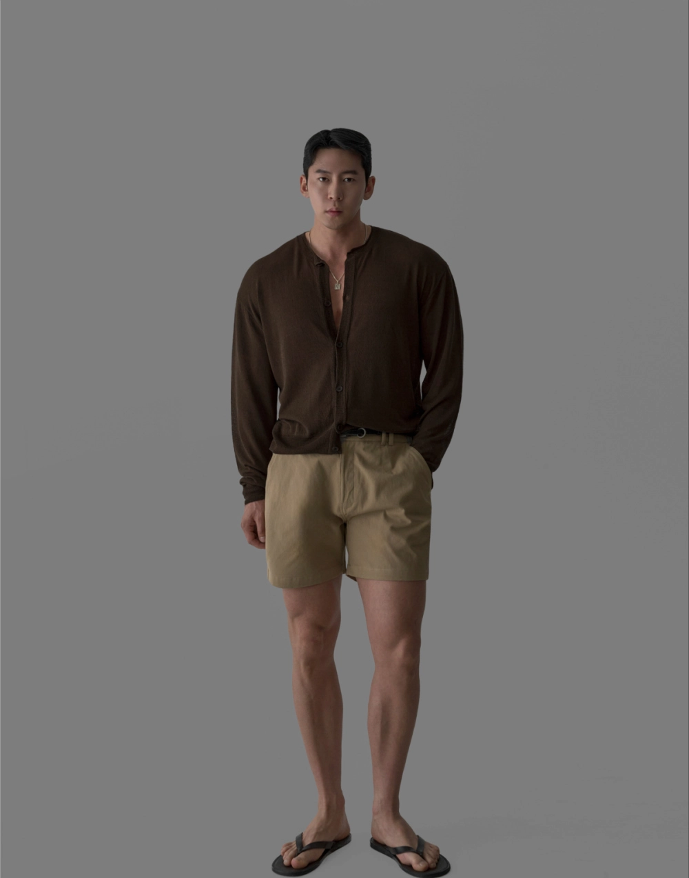 카디건 모델 착용 이미지-S265L16