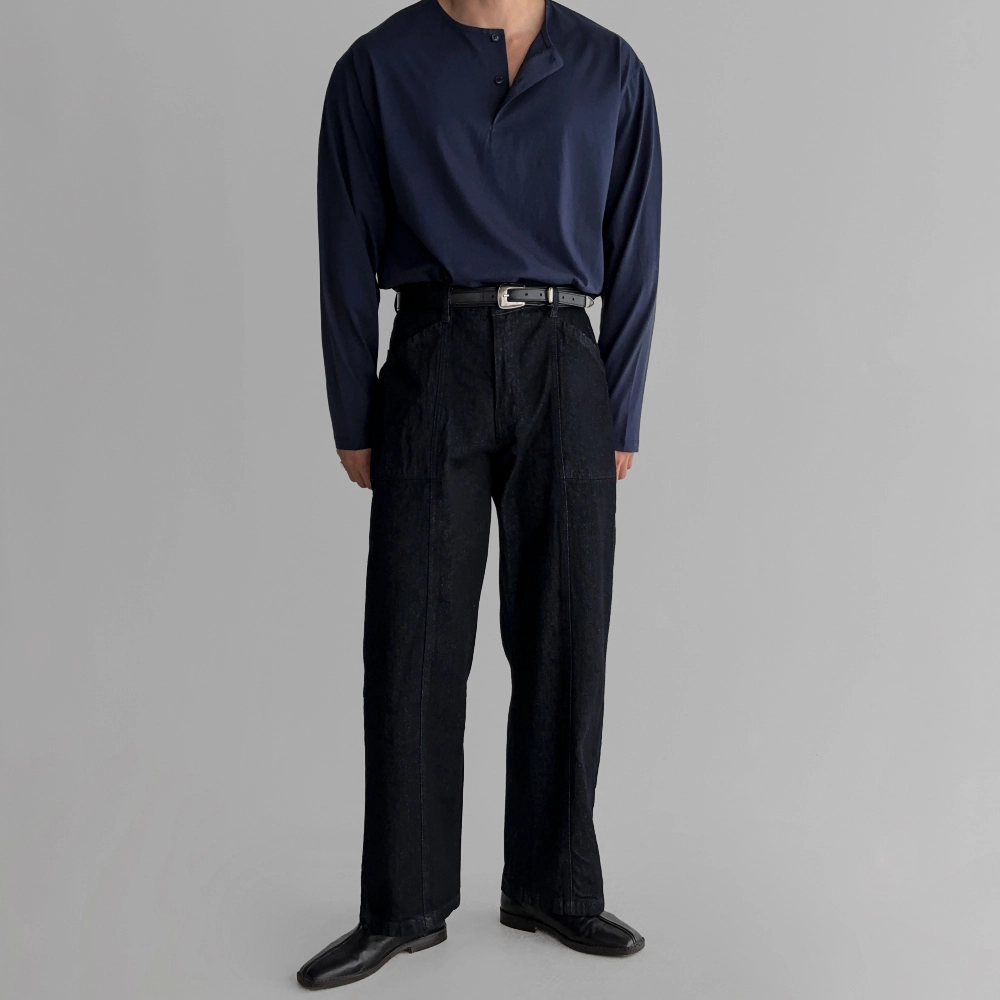 긴팔 티셔츠 모델 착용 이미지-S587L34