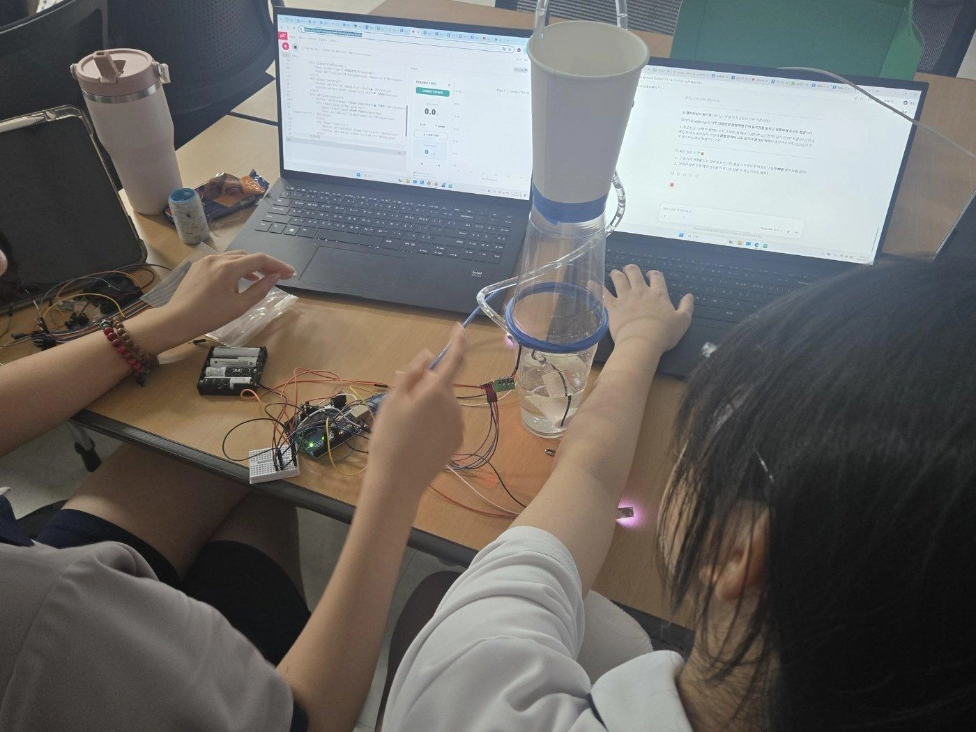 거꾸로 물방울 장치 실험
