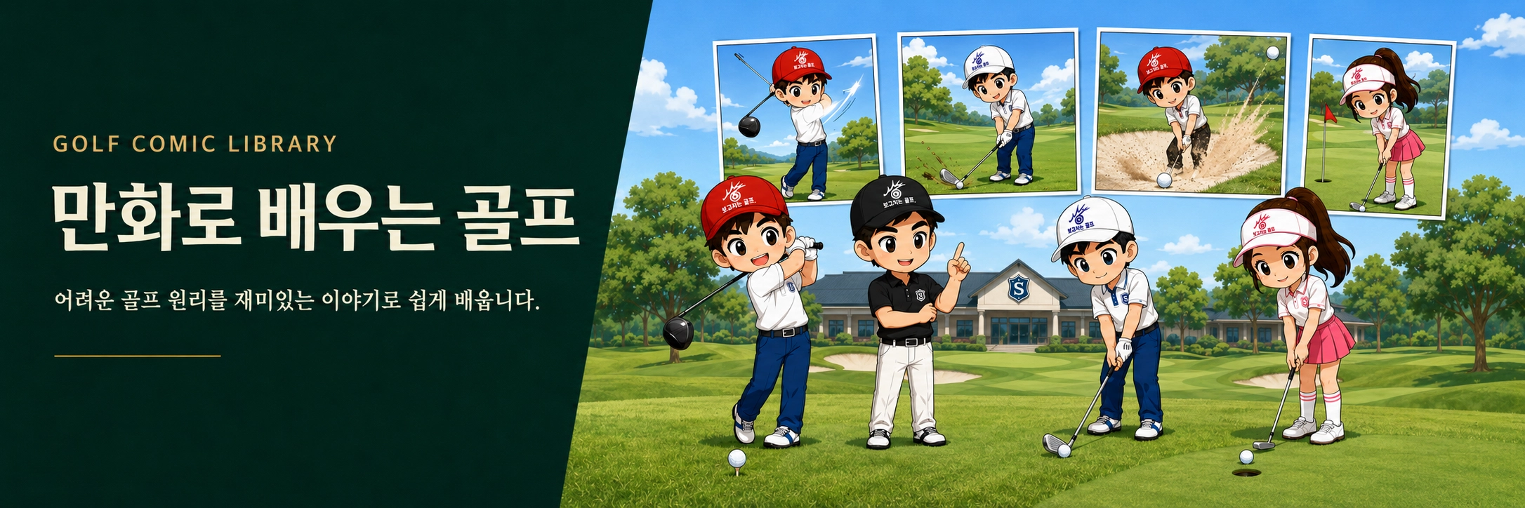 삼손골프 캐릭터와 함께하는 만화로 배우는 골프