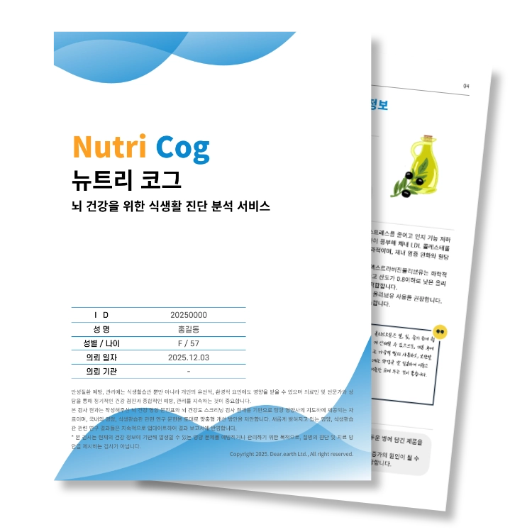 인지 건강 특화 영양 스크리닝 서비스