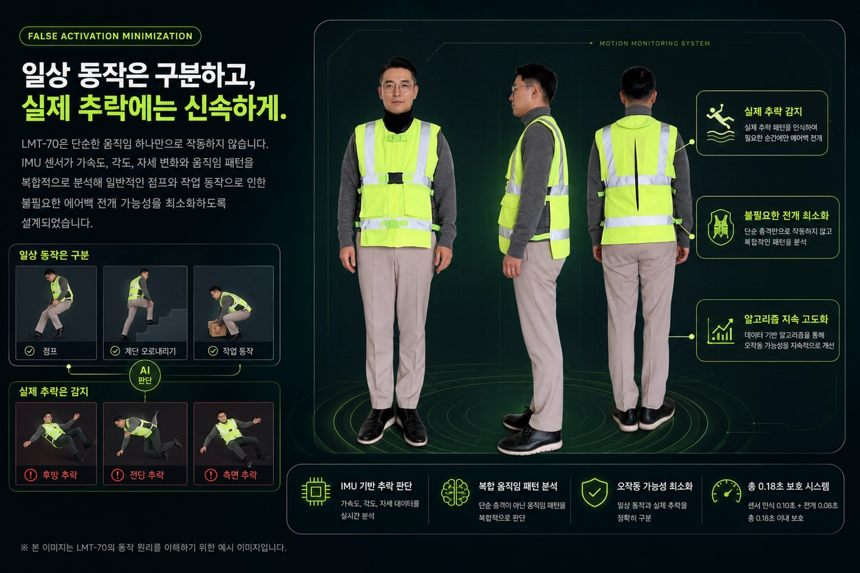 스마트 에어백 조끼 LMT-70 모션 모니터링