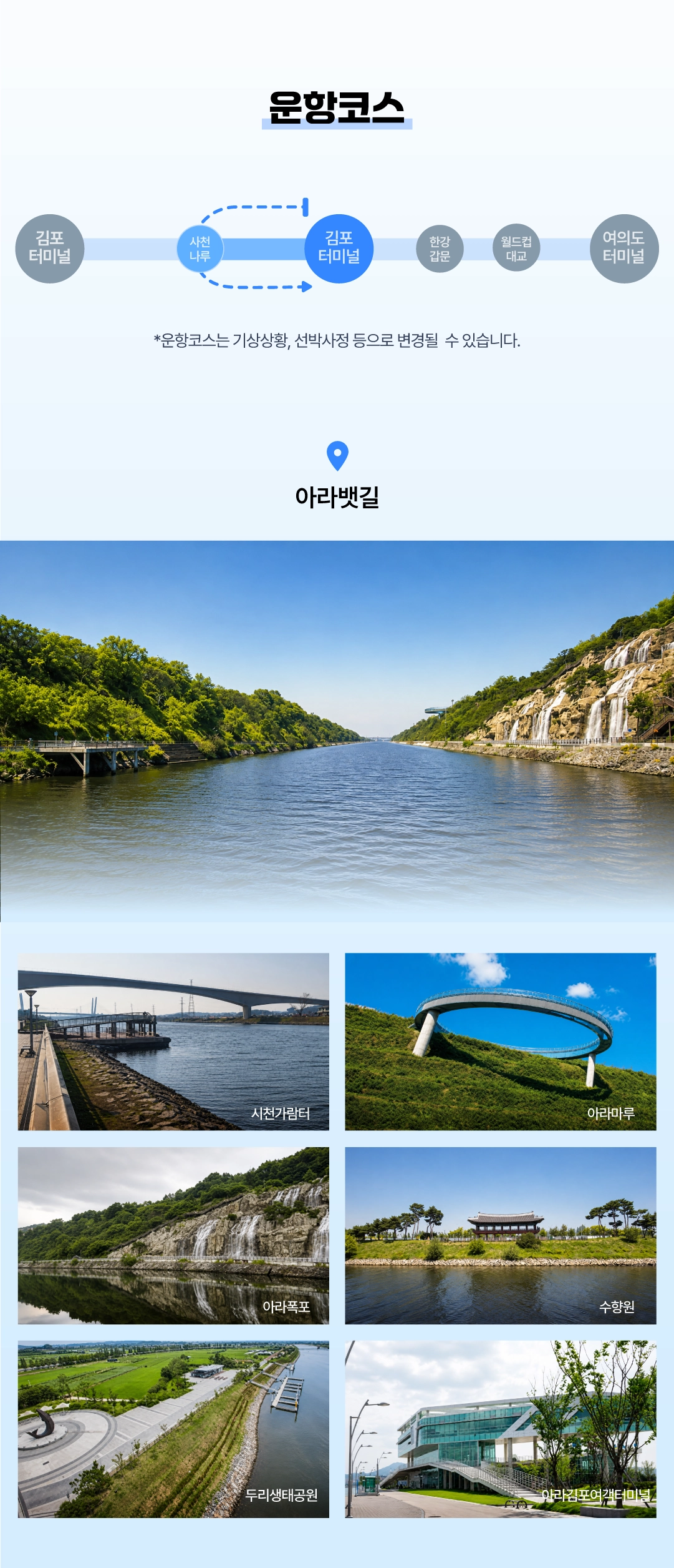 크루즈 운항코스 안내