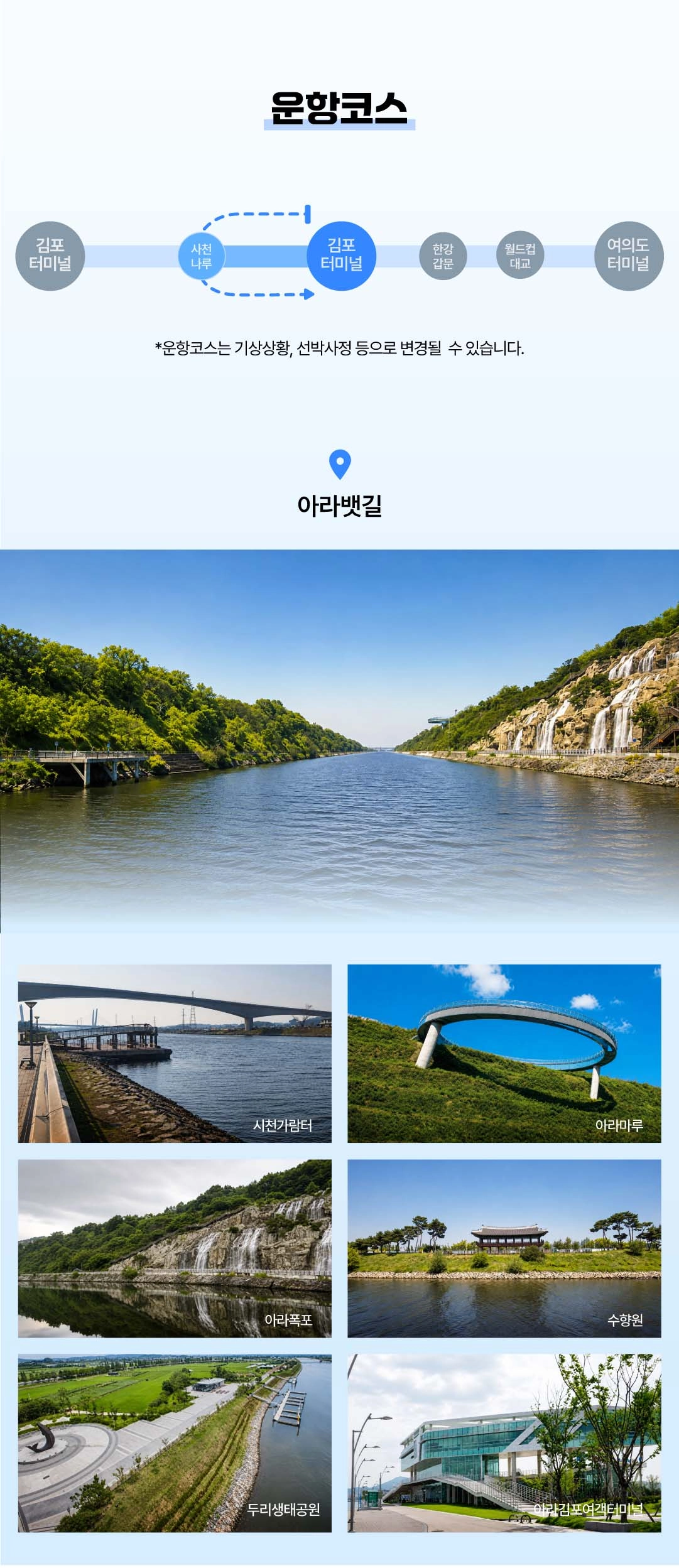 크루즈 운항코스 안내